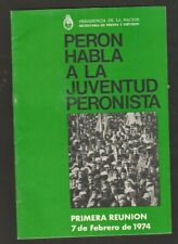 Discurso de la revista Juan Domingo Perón habla a la juventud 1974, usado segunda mano  Argentina 