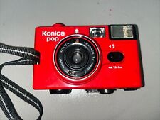 Cámara fotográfica retro Konica Pop roja de apuntar y disparar 36 mm clásica vintage, usado segunda mano  Embacar hacia Mexico