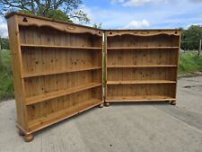 Pair Vintage Rustic Country Carved Pine Bookcase  Wooden Wall Shelving Unit  for sale  Shipping to South Africa