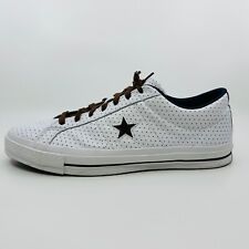 Zapatos para hombre Converse One Star talla 13 de cuero blanco perforado parte superior baja marrón estrella segunda mano  Embacar hacia Mexico