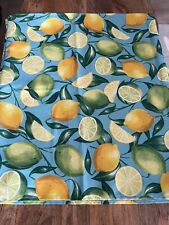 Tablecloth Rectangular 58" x 100" Lemons & Limes Teal Background for sale  Shipping to South Africa