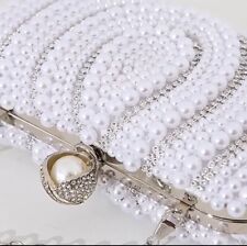 Luxury white Double Sided Pearl Evening Clutch Or Strap Bridal Wedding Bag for sale  Shipping to South Africa