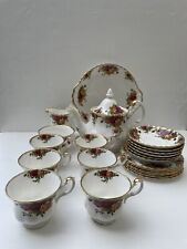 Vintage 22 Piece Royal Albert Bone China Full Tea Set 'Old Country Roses' Design for sale  Shipping to South Africa