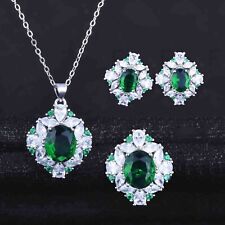 Brincos de colar de prata 3 peças boêmia elegante verde branco pedras preciosas mãe feminina comprar usado  Enviando para Brazil