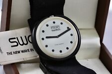 Relógio POP Swatch rosto branco pulseira preta papéis originais vintage década de 1980 comprar usado  Enviando para Brazil