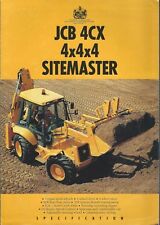 Brochura de Equipamentos - JCB - 4CX - 4x4x4 Sitemaster Backhoe Loader - 1991 (E4895) comprar usado  Enviando para Brazil