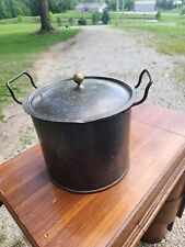 HEAVY OLD COPPER DOVETAILED POT WITH LID UNMARKED SEE PHOTO DESCRIPTION for sale  Shipping to South Africa