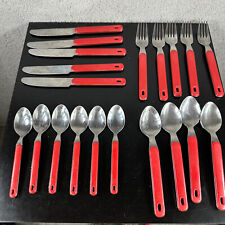 Oneida COLORMATE RED Northland Stainless Flatware Vintage 20 PCS Japan for sale  Shipping to South Africa