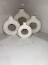 Jarrón de cerámica blanco, jarrón moderno para decoración minimalista, juego de 4 huecos redondos segunda mano  Embacar hacia Argentina