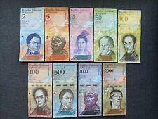 Venezuela Set of 9 Circulated Notes  (between 2007-2018 ) na sprzedaż  Wysyłka do Poland
