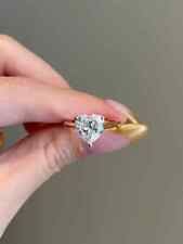 Used, 2CT Heart Cut Lab Created Diamond Women's Engagement Ring 14K Yellow Gold Finish for sale  Shipping to South Africa