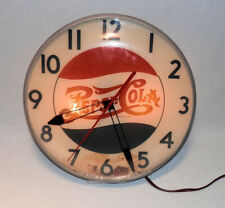 Usado, Reloj Publicitario Vintage 14" PEPSI Cola Doble Punto, Antiguo Grande Iluminado y Funcionando segunda mano  Embacar hacia Argentina