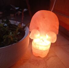 Usado, Enorme lâmpada de sal do Himalaia esculpida em crânio humano funciona comprar usado  Enviando para Brazil