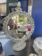 Usado, Penteadeira vintage floral metal espelho + suporte cavalete boho country antigo comprar usado  Enviando para Brazil