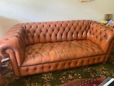 Chesterfield Leather sofa and armchair - matching tan colour for sale  WALLINGTON