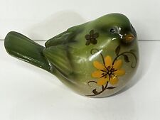 Hand Painted Resin Decorative Green Floral Bird for sale  Shipping to South Africa