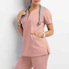 2024 nova roupa de trabalho feminina de verão enfermeira salão de beleza top + calça comprar usado  Enviando para Brazil