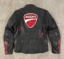 Chaqueta de Motocicleta Akito de Colección Ducati Puma Cuero Negro Talla Mediana, usado segunda mano  Embacar hacia Argentina