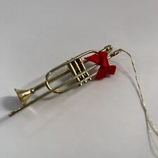 De colección adorno de Navidad trombón cuerno francés tuba metal latón instrumento de viento segunda mano  Embacar hacia Argentina