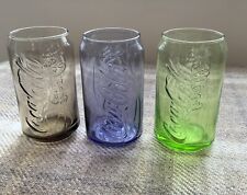 Set of 3 McDonald's Coca-Cola Coke Logo Can Glasses Green / Purple And Grey for sale  Shipping to South Africa