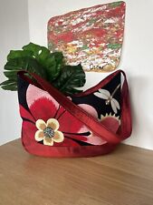 Handmade Red Embroidered Bright Floral Single Strap Shoulder Bag Luella Blue for sale  Shipping to South Africa