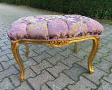 Banco de cama Regal 1990 francês Louis XVI faia dourada com damasco tufado roxo comprar usado  Enviando para Brazil
