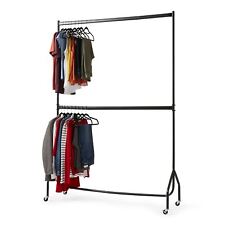 5ft long x 7ft Two Tier Heavy Duty Clothes Rail Garment Hanging Rack In Black for sale  Shipping to South Africa