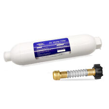 RV Inline Water Filter System+Hose Protector Reduces Bad Taste,Odors,Chlorine for sale  Shipping to South Africa