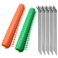 Barrier Mesh Fence Green Orange Plastic Safety Fencing Netting Net & Metal Pins for sale  Shipping to South Africa