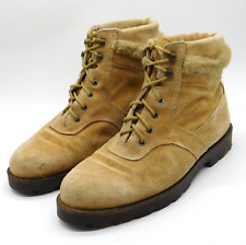 Natural Suede Ankle Boots Size 4 (EU 37) Lace Up Sherpa Lined for sale  Shipping to South Africa