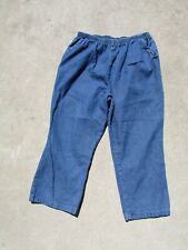 Jeans jeans vintage CHIC azul escuro elástico cintura Capri Mom tamanho 16 pequeno curto comprar usado  Enviando para Brazil