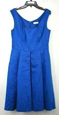 Calvin Klein Gola Careca Feminino De Volta Zip sem manga saia plissada Vestido Azul 4 comprar usado  Enviando para Brazil