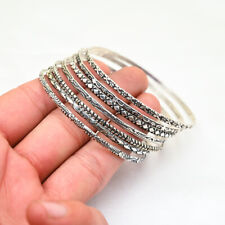 Solid 925 Sterling Silver Handmade Women Bangle Gift For Her Women Jewelry ST 70, used for sale  Shipping to South Africa