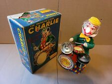 Juguete de lata Charlie el payaso de tambor a batería caja original Cragstan segunda mano  Embacar hacia Argentina