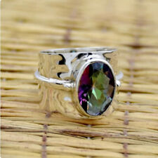 Solid 925 Silver Mystic Topaz Ring Handmade Personalized Statement Ring HM1122 for sale  Shipping to South Africa