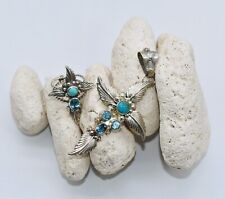 Running Bear Trading Post Turquoise & Swiss Blue Topaz Sterling Silver Set, used for sale  Shipping to South Africa
