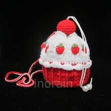 Bolsa de ombro feita à mão crochê puxar corda bolo morango cupcake crianças crianças comprar usado  Enviando para Brazil