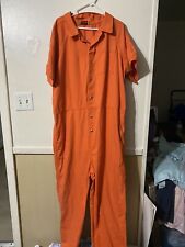 Bob Barker Orange Prison Inmate Jumpsuit Halloween Uniform Snap Coverall Men 2XL for sale  Shipping to South Africa
