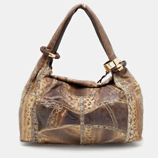 Jimmy Choo Brown Karung and Watersnake Large Saba Hobo, used for sale  Shipping to South Africa