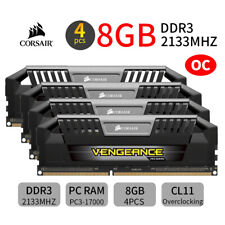 Corsair Pro 32GB 4x 8GB DDR3 OC 2133MHz PC3-17000U 240Pin Desktop RAM Silver UK, used for sale  Shipping to South Africa