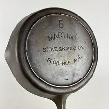 Martin Stove And Range No. 5 Cast Iron Skillet Florence Alabama   Collectible for sale  Shipping to South Africa