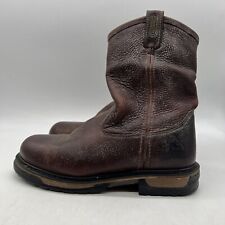 Rocky Ironclad Waterproof Wellington Leather Work Boots Brown Pull On 5685 10.5W for sale  Shipping to South Africa