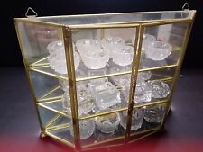 12 Vintage Clear Glass Open Salt Cellars Including Glass 3 Shelf Cabinet... for sale  Shipping to South Africa