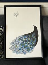 Large Japanese Artist Nomoco Framed Bird Print Rare Collectors Art  for sale  Shipping to South Africa