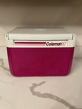Vintage Coleman 10 Cooler Ice Chest Magenta 5210 Flip/Slide Cup Holder￼, used for sale  Shipping to South Africa