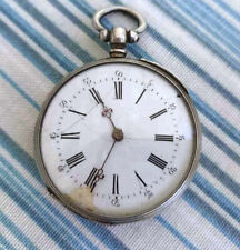 Muy Raro Antiguo Reloj de Bolsillo Suizo Plata Para Hombre - Años 1890/FUNCIONA segunda mano  Embacar hacia Argentina