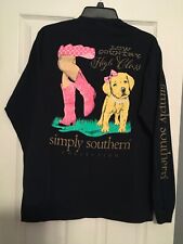 Camiseta Simply Southern 100% algodão manga longa azul marinho cachorro cowboy bota feminina M em excelente estado usado comprar usado  Enviando para Brazil
