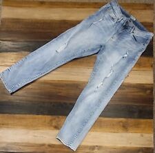 Jeans masculino Lazer skinny desgastado lavagem leve 34/30 com zíper 5 bolsos  comprar usado  Enviando para Brazil