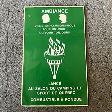 Vintage sticker Ambiance combistible à fondue, used for sale  Shipping to South Africa