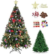 6ft Artificial Christmas Tree with Decors Easy Assembly Foldable w/ Metal Stand for sale  Shipping to South Africa